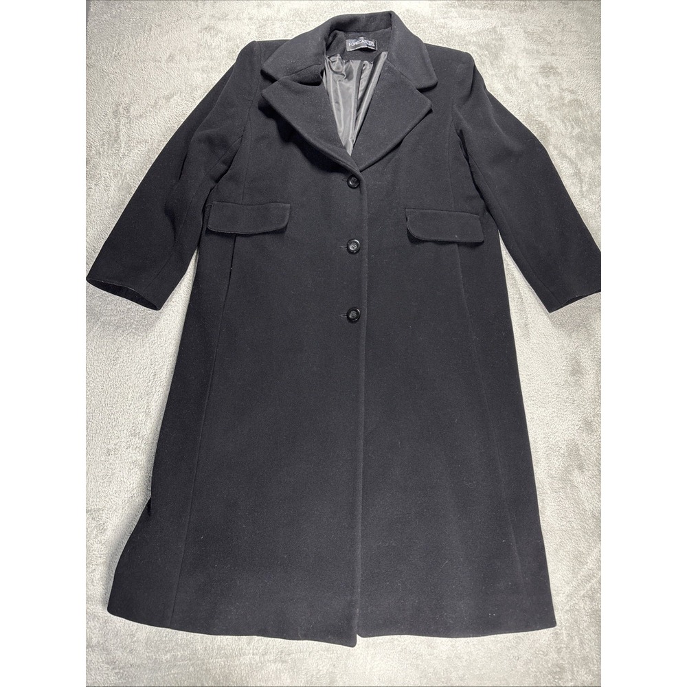 Vintage Forecaster of Boston Coat Size 16 Wool Trench Double Breasted 60s Button